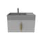 Castello Usa Amazon 30-inch Gray Left Vanity Set with Gray Top and Gold Handles CB-MC-30G-GLD-2056L-GR - alternate 6